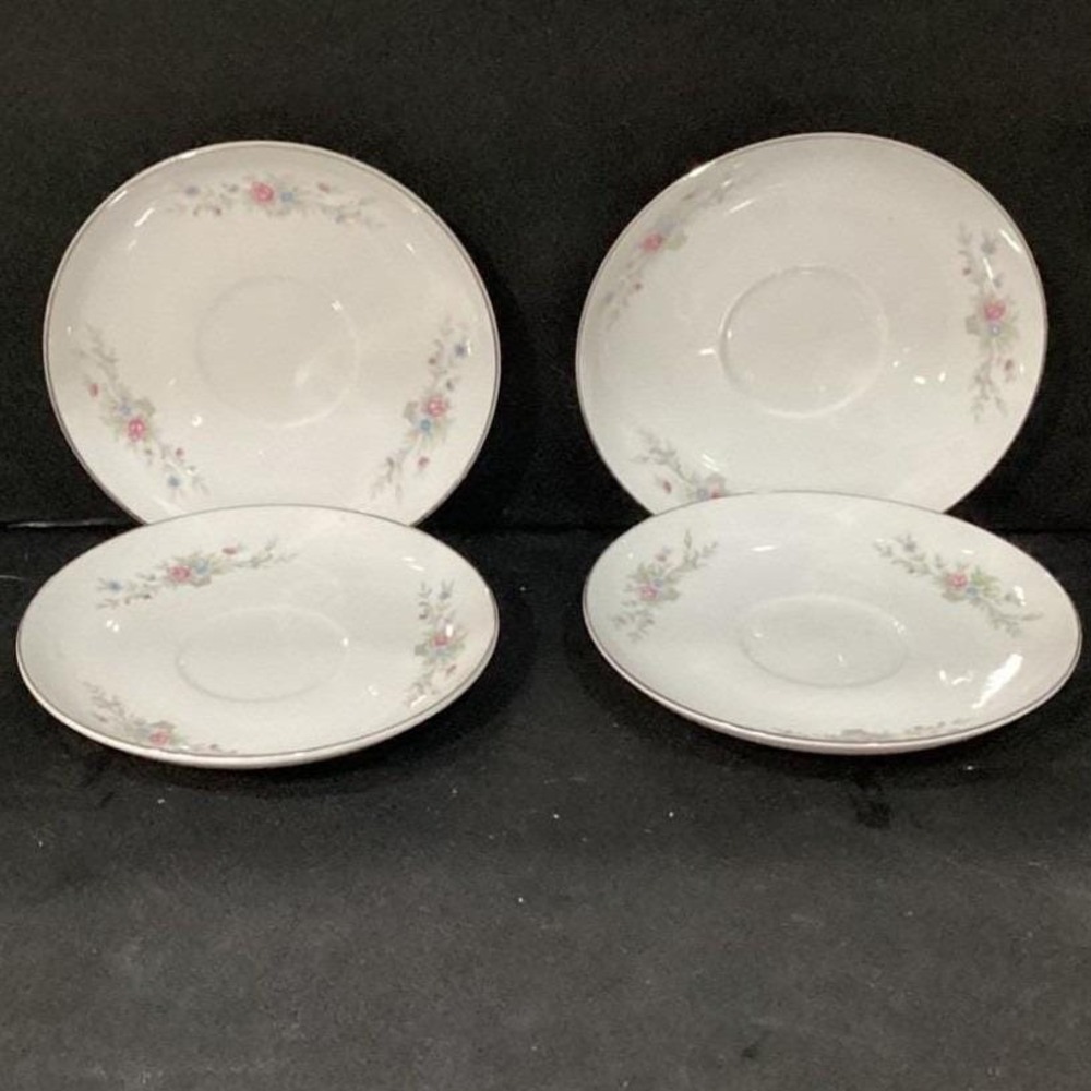Florenteen Fine China Fantasia Saucers, Set of 4, Vintage Floral Porcelain Japan - Picture 6 of 10